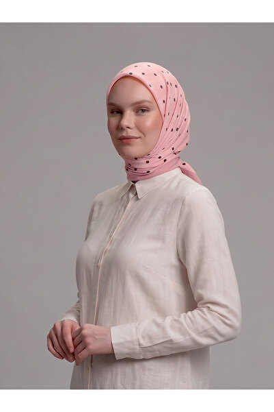 Ayshara Score Patterned Single-Sided Scarf - Pink
