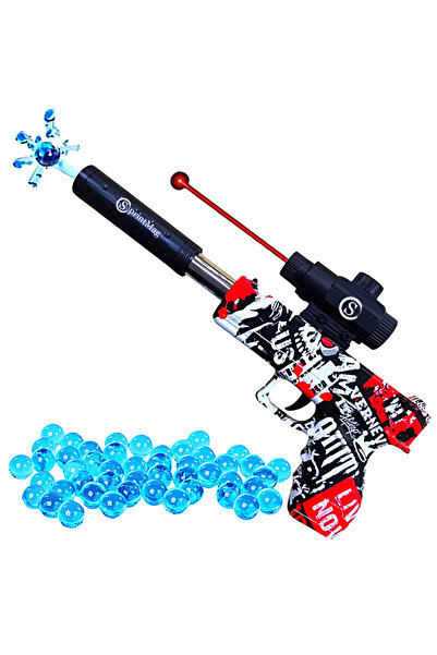 SprintMag Pistol de Jucarie cu Bile Gel de Apa Amortizor si Laser Model CS Or...