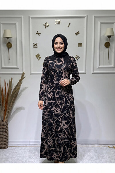 ModaMinar Women's New Season Collar Stone Detailed Glittery Piece Mother's Dress