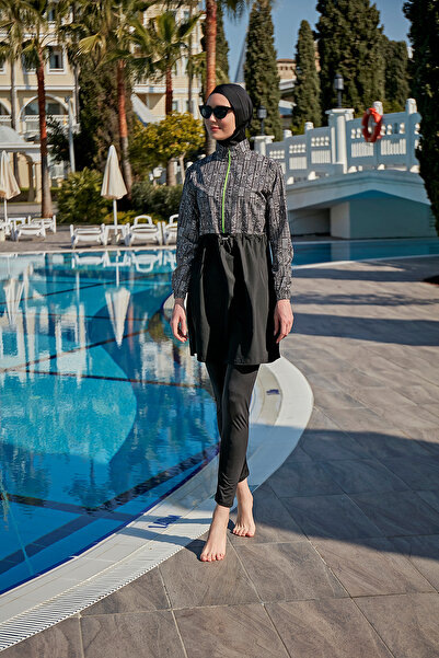 REMSA Hande Sade Full Covered Hijab Swimsuit Rms-R118-26 Black