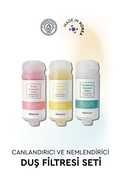 Bibimcos Shower Filter Trio Set - Canlandırıcı ve Nemlendirici Üçlü Duş Filtr...