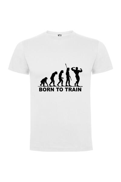 iLovePrints Transhumanist Evolution: Born to Train Tshirt
