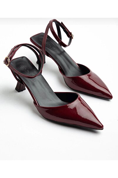 luffora store Burgundy Short Heel 5 cm Pointed Toe Women's High Heel Shoes