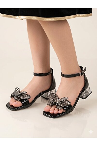 Minican Stone Detailed Special Occasion Girls' Heeled Shoes