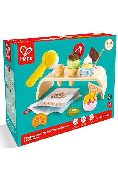 Hape Jucarie din lemn - Coltul cu inghetata (20 piese) varsta 2 ani+,6 ani+,8...