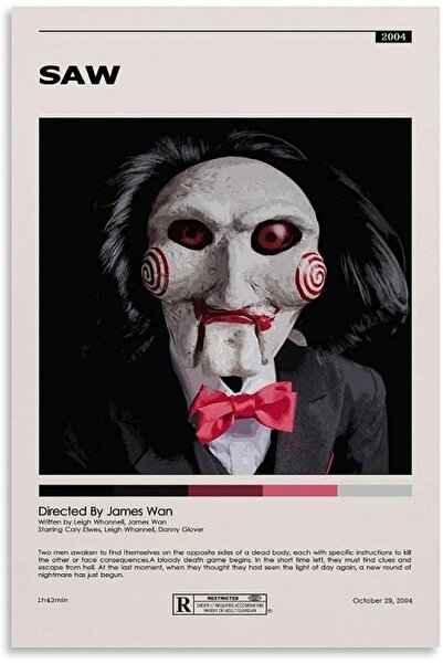 ESSESORIES Classic Horror Movie Minimalist Saw Music Poster Wall Art Room Dec...