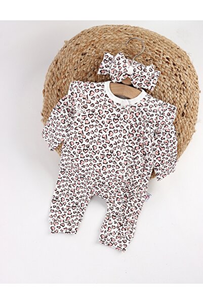 MiniKids Salopeta cu bentita, Leopard Inimioare, corai