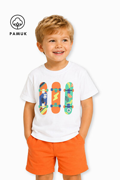 difa kids Tricou pentru băieți, cu mânecă scurtă, cu imprimeu skateboard, de ...
