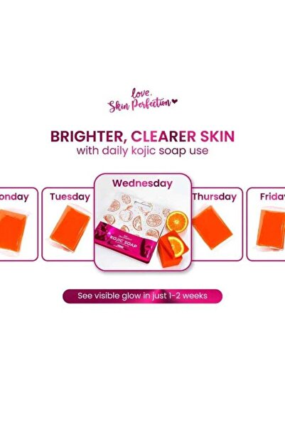 Skin 7PCS Kojic Soap Set for Brighter Clearer – Daily Brightening Bar with Vi...