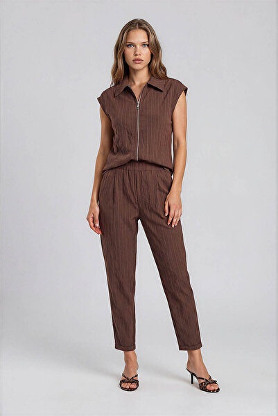 Vitrin Patterned Elastic Waist Trousers