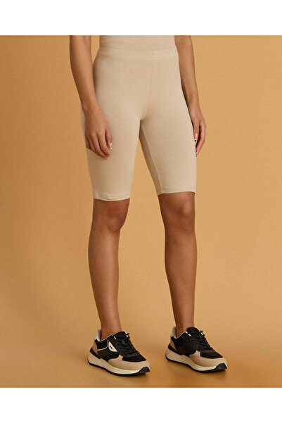 REDTAG Women Taupe Biker Shorts