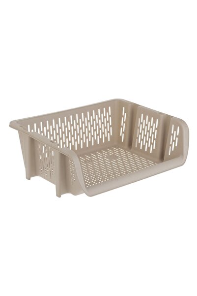 Z Store Coș de depozitare stivuibil cu laturi deschise, Bej 39x30.5x13cm