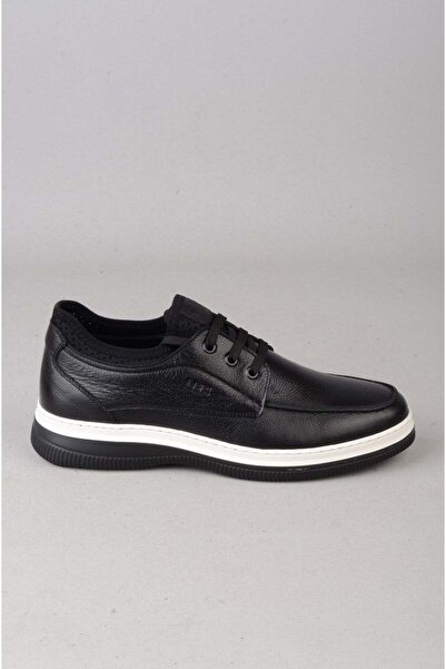 SEÇ KUNDURA Libero H1095 Genuine Leather Men's Shoes Black-White