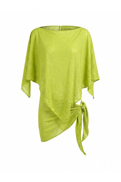 AQUELLA Oil Green Poncho Pareo Set