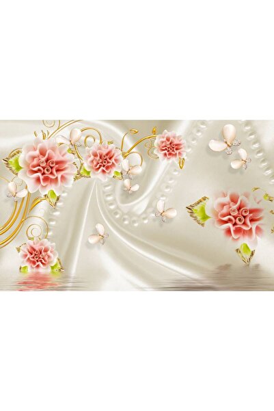 Persona Tablou Canvas, Perle Si Flori Roz- 100 X 70 cm