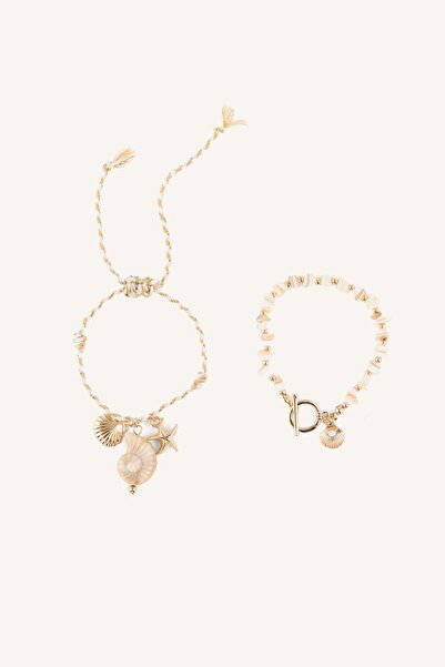 DeFacto Women's 2-Piece Sea-Themed White Anklet H9139Axns