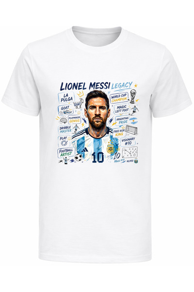 Efendioğlu Design Tricou pentru copii din bumbac imprimat Lionel Messi Leganc...
