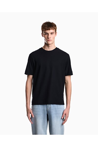 Emporio Armani Men's Regular Cut Cotton Jacquard Jersey Fabric Short Sleeve N...