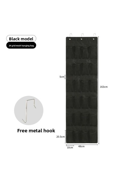 Choice5 black24 grid Over The Door Shoe Rack with 24 Large Mesh Pockets Hangi...