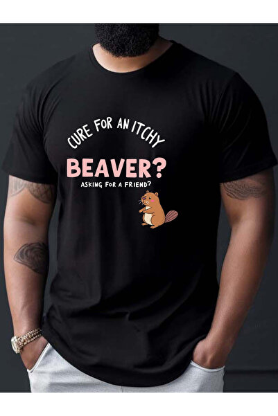 LİNA06 Pattern "Healing Itchy Mink" Printed Men's Casual Short Sleeve T-Shirt...