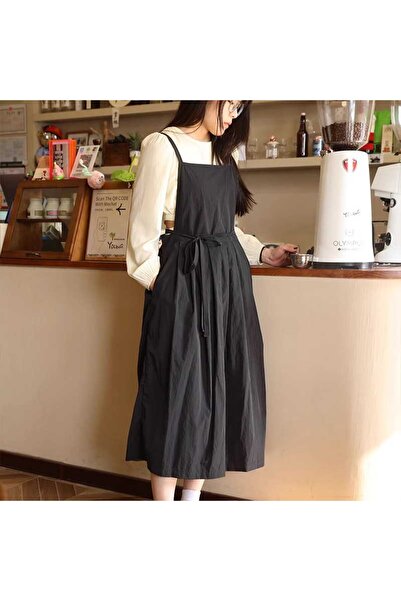 Choice Black Long Lightweight Waterproof Apron with Pockets for Beauty Salon ...
