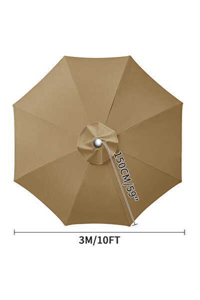 choice2 Sand 8Ribs 3M Waterproof Replacement Umbrella Cloth 2/3M Patio Paraso...