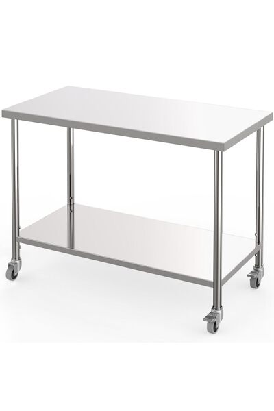 Garvee Commercial Work Table Stainless Steel 60x24 inch Heavy Duty Prep 2 Tie...