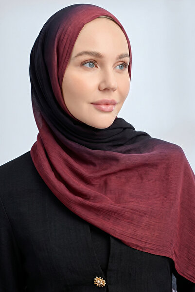 ARMANDA Pure Comfort Viscose Shawl - Black - Burgundy