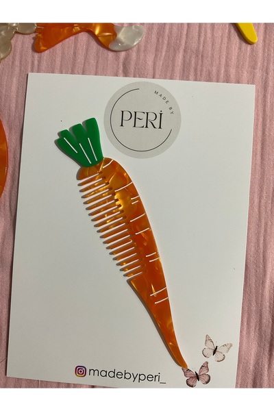 MADE BY PERİ Figured Bone, Bag Comb Cute Design Hair Comb Suitable for Childr...