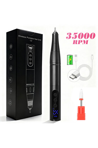 choice2 L2-Black NEW Electric Nail Drill Machine 12000RPM USB Rechargeable Na...