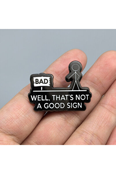 Choice black Bad Well Bad Well That's Not A Good Sign Cartoon Enamel Brooch C...