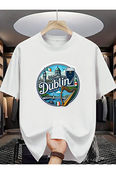 NOURAM Men's Ireland T-Shirt - Irish Harp & Beer Print Short Sleeve Shirt, Br...