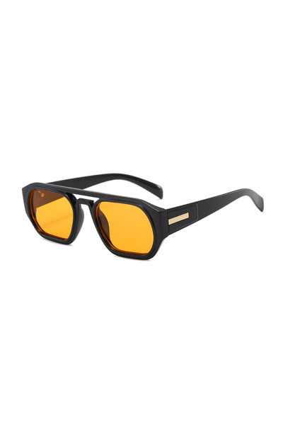 Choice1 Black yellow Simple Vintage Punk Square Frame Sunglasses Men Women Fi...