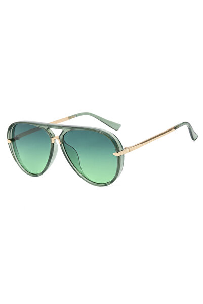 Choice4 Green Fashionable Double-Bridge Aviator-Style Sunglasses for Men and ...