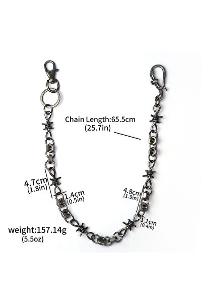 Choice YL0007 Black Punk Belts Bag Charms Thorns Wire Barbed Trousers Long Wa...