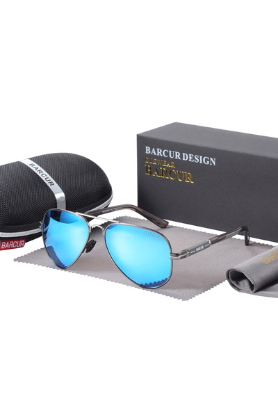 Choice5 BARCUR Original GunBlue BARCUR Men Sunglasses Pilot Polarized Sun gla...