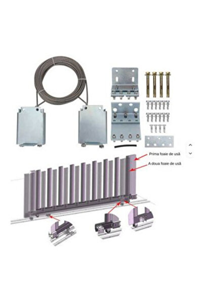 CTS-Automation Kit de feronerie pentru poarta culisanta telescopica cu doua foi
