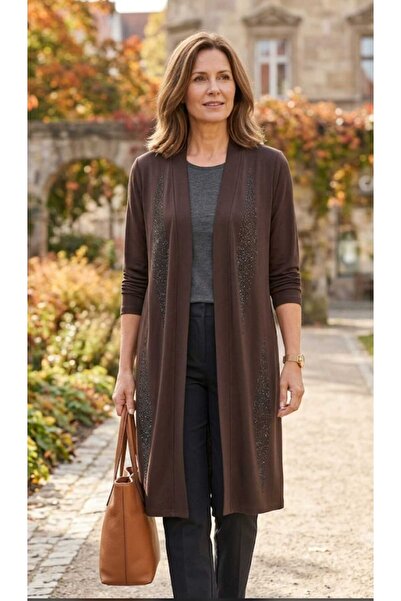 güncüoğlu Length 105cm Stone Printed Combed Cotton Jacket
