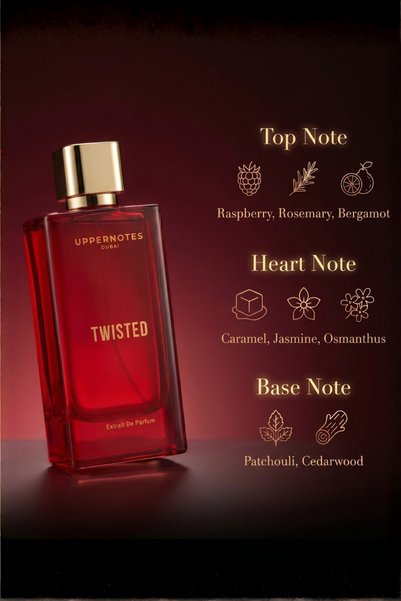 Uppernotes Twisted Extrait De Parfum Unisex 80ml | Raspberry Caramel Jasmine Patchouli Gourmand | Sweet Long Lasting Luxury Fragrance UAE