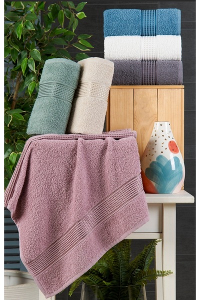 6'lı Pamuklu El Yüz Havlusu Seti 50x90 cm Banyo Havlu Takımı