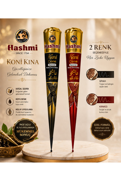 hennadibace 2'li 2 Renk Külah Hint Kınası - Henna Cone Tattoo Henna Stencil -...