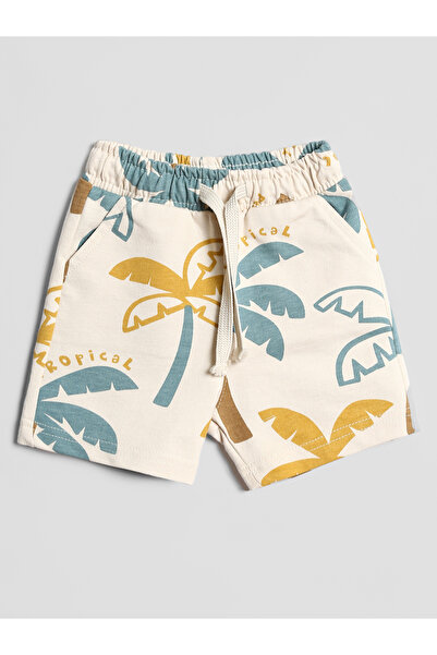 LC Waikiki Pantaloni scurți pentru bebeluși băieți, cu talie elastică și impr...