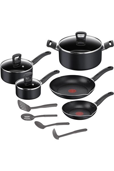 T-fal Simply Cook Cookware 12-Piece Set, Black