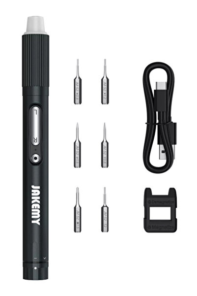 Jakemy ηλεκτρικό κατσαβίδι JM-Y05 με LED φακό, 3 λειτουργίες, 6 μύτες