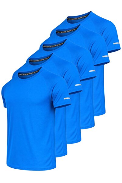 pandy Pack of 5 Unisex Athletic Technical Sports T-Shirts with Quick Drying F...