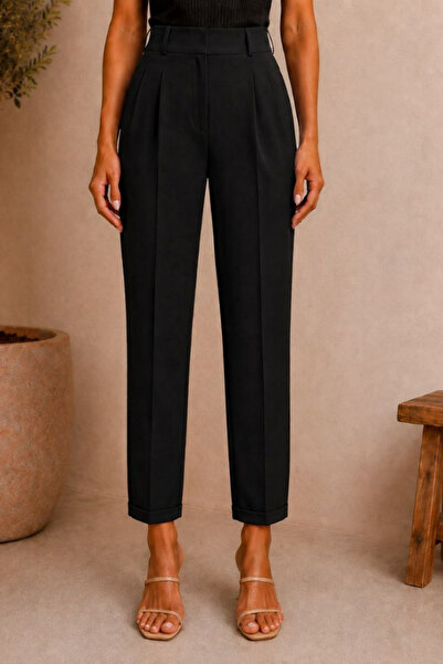 Stile Bella Pantaloni de damă cu talie înaltă, plisați, cu buzunare, în formă...