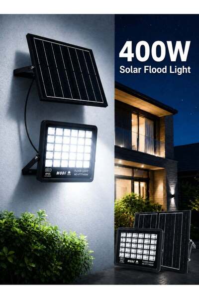 modi 400W Solar Flood Lights Outdoor, Street and Area Lighting, Dusk to Dawn,...