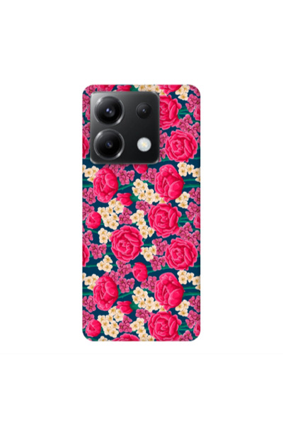 Other Xiaomi Poco X6 5G Red and pink Flowers Transparent Silicone TPU Θήκη