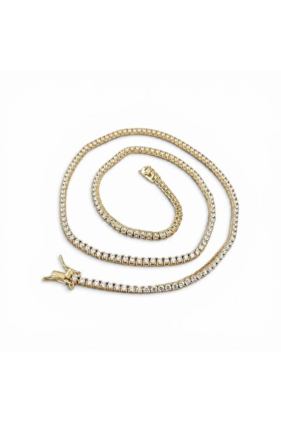 neslyaccessories 14K Gold 2,5 mm Dönmeyen Döküm Su Yolu Kolye