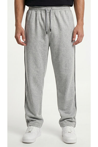 STRAVON 2-Strand Ribbed Baggy Sweatpants – Elastic Waist, Back Pockets, Wide ...